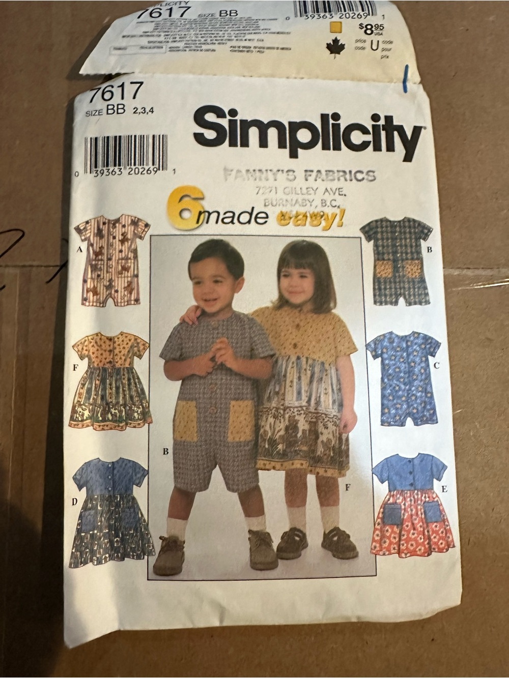 Simplicity Pattern Envelope with Black Text and White Background